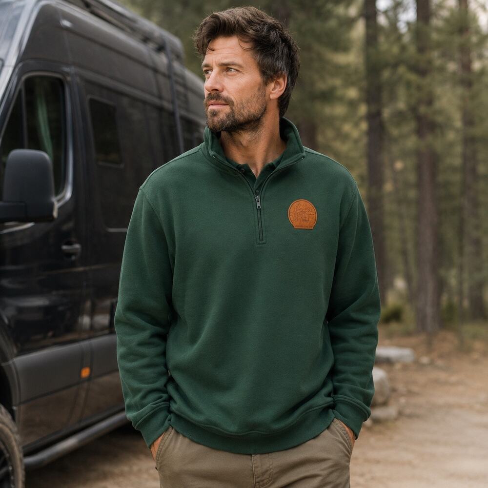 Sport-Tek XL Green Quarter Zip Mercedes-Benz Vans Logo Pullover Fleece